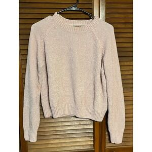 Love Change Italy Pink Chenille Crew Neck Medium Sweater Womens Soft Knit